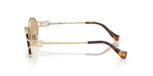 MIU MIU MU 52YS - ZVN10R - 54 Lunettes de soleil Or, Havane Ovale