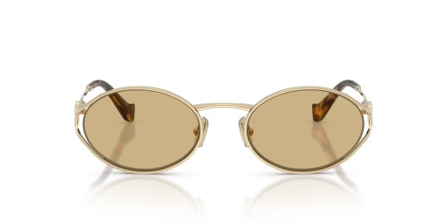 MIU MIU MU 52YS - ZVN10R - 54 Lunettes de soleil Or, Havane Ovale