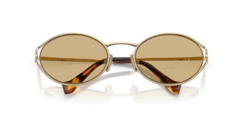 MIU MIU MU 52YS - ZVN10R - 54 Lunettes de soleil Or, Havane Ovale