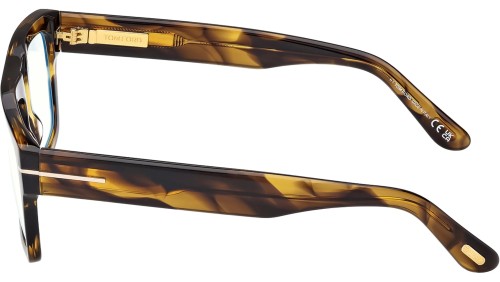 Tom Ford TF6084-B - 056 - 56 - AVEC DES VERRES À FILTRE ANTI LUMIÈRE BLEU-VIOLET Cadres optiques Havane foncé Angulaire