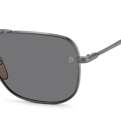 David Beckham DB 1093/S - KJ1M9 - 59 - AVEC DES VERRES POLARISÉS Lunettes de soleil Argent, Noir Pilote (Aviateur)