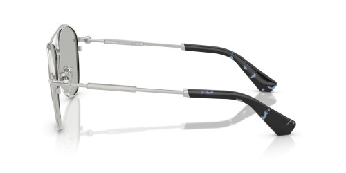 BURBERRY BE3157 - 10058V - 59 Lunettes de soleil Argent, Noir Pilote (Aviateur)