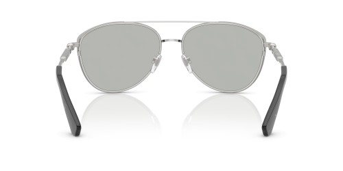 BURBERRY BE3157 - 10058V - 59 Lunettes de soleil Argent, Noir Pilote (Aviateur)
