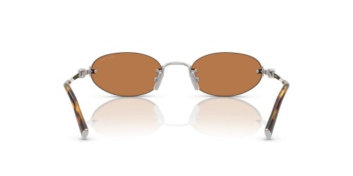 MIU MIU MU A54S - 1BC90Q - ​51 Lunettes de soleil Argent, Havane foncé Ovale