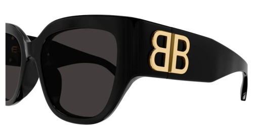 Balenciaga BB0323SK - 002 - 55 Lunettes de soleil Noir Angulaire