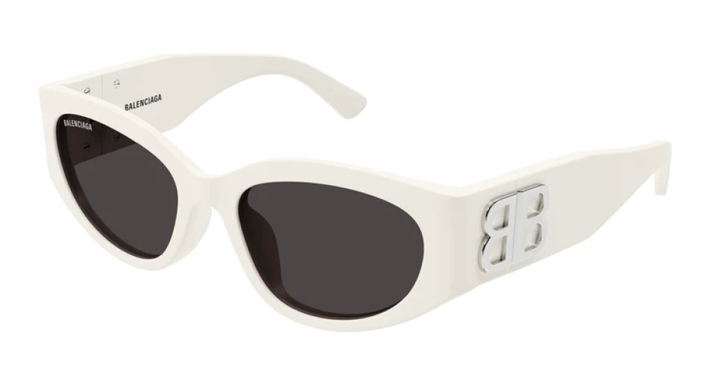 Balenciaga BB0324SK - 004 - 55 Lunettes de soleil Blanc Ovale