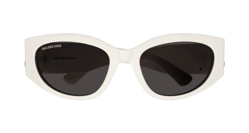 Balenciaga BB0324SK - 004 - 55 Lunettes de soleil Blanc Ovale