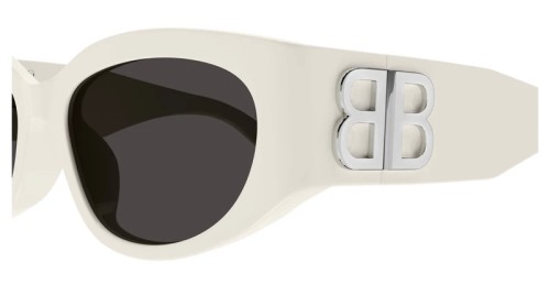 Balenciaga BB0324SK - 004 - 55 Lunettes de soleil Blanc Ovale