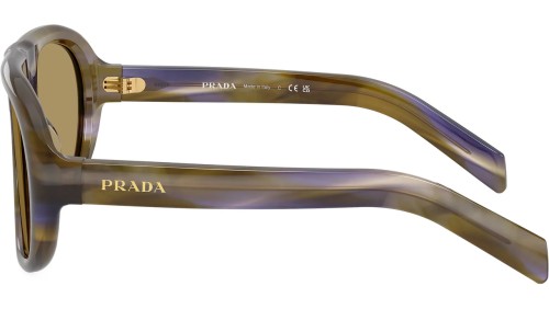 PRADA PR C05S - 23G70G - 57 Lunettes de soleil Rayé lagune Pilote (Aviateur)