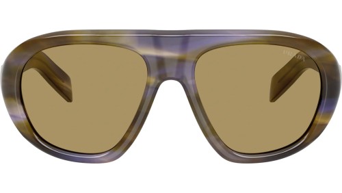 PRADA PR C05S - 23G70G - 57 Lunettes de soleil Rayé lagune Pilote (Aviateur)