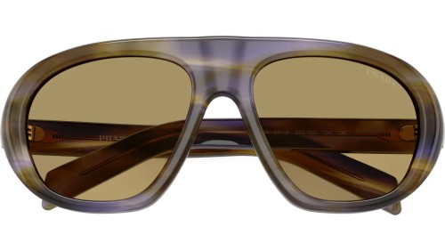 PRADA PR C05S - 23G70G - 57 Lunettes de soleil Rayé lagune Pilote (Aviateur)