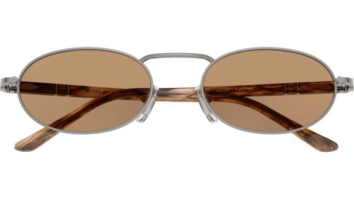 Persol PO1023S - 513/53 - 55 Lunettes de soleil Métal bleu-gris Ovale