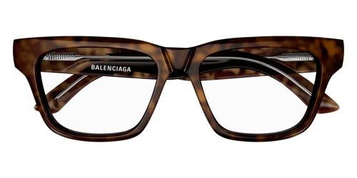Balenciaga BB0343O - 002 - 53 Cadres optiques Marron, À motifs Angulaire