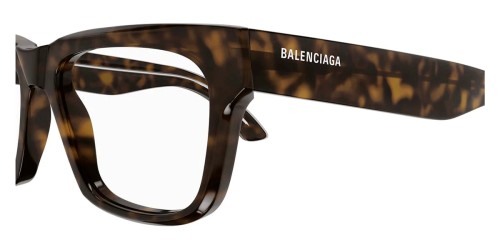 Balenciaga BB0343O - 002 - 53 Cadres optiques Marron, À motifs Angulaire