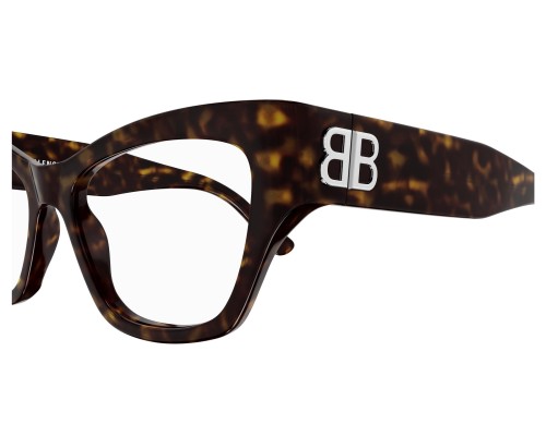 Balenciaga BB0362O - 002 - 54 Cadres optiques Marron, À motifs Œil de chat