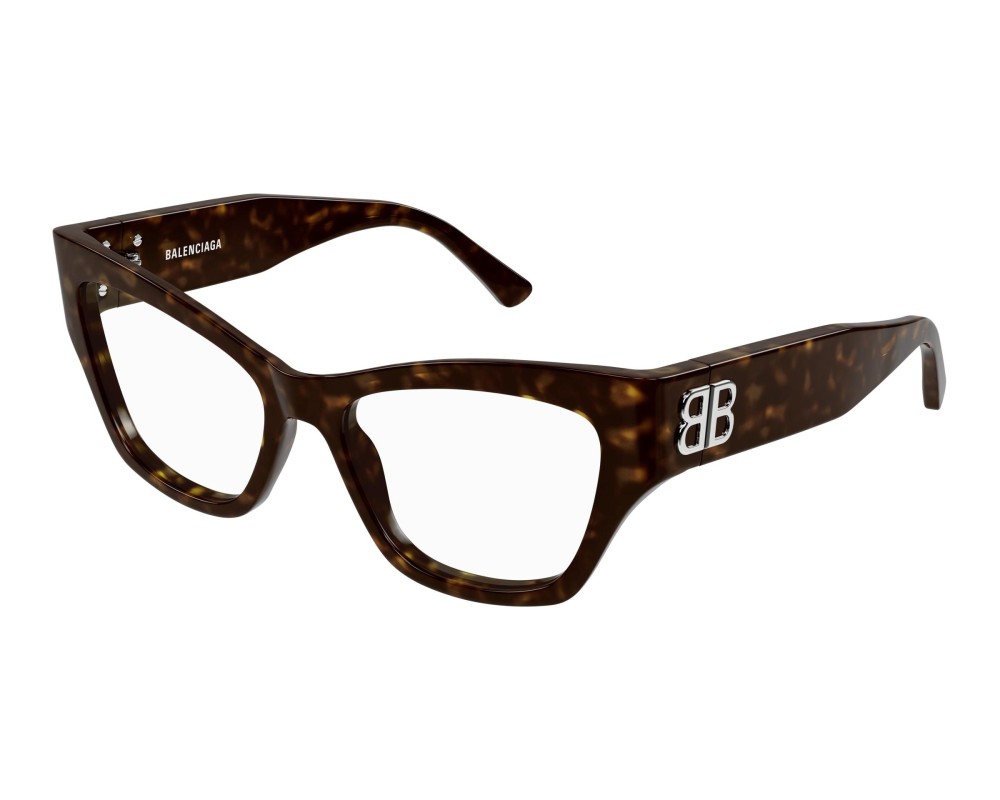 Balenciaga BB0362O - 002 - 54 Cadres optiques Marron, À motifs Œil de chat