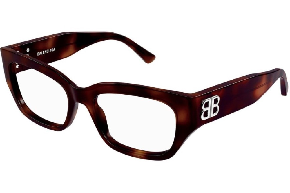 Balenciaga BB0363O - 002 - 54 Cadres optiques Marron, À motifs Angulaire