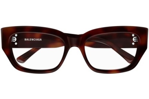 Balenciaga BB0363O - 002 - 54 Cadres optiques Marron, À motifs Angulaire