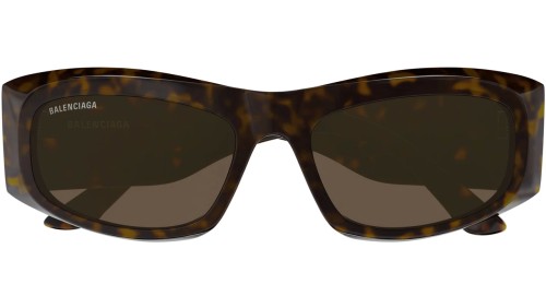 Balenciaga BB0395S - 002 - 60 Lunettes de soleil Marron, À motifs Angulaire