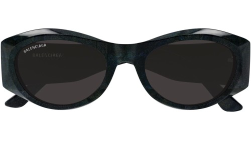 Balenciaga BB0396SK - 003 - 55 Lunettes de soleil Noir, À motifs Ovale