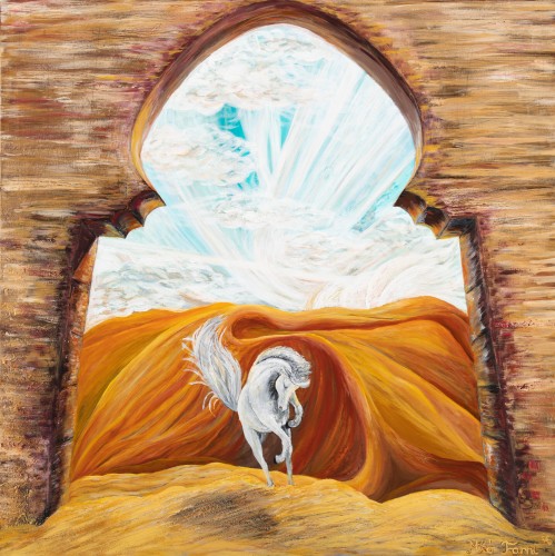 Fanni Mikó - Peintures - KEYHOLE - 2023, ACRYLIC, CANVAS - 100 X 100