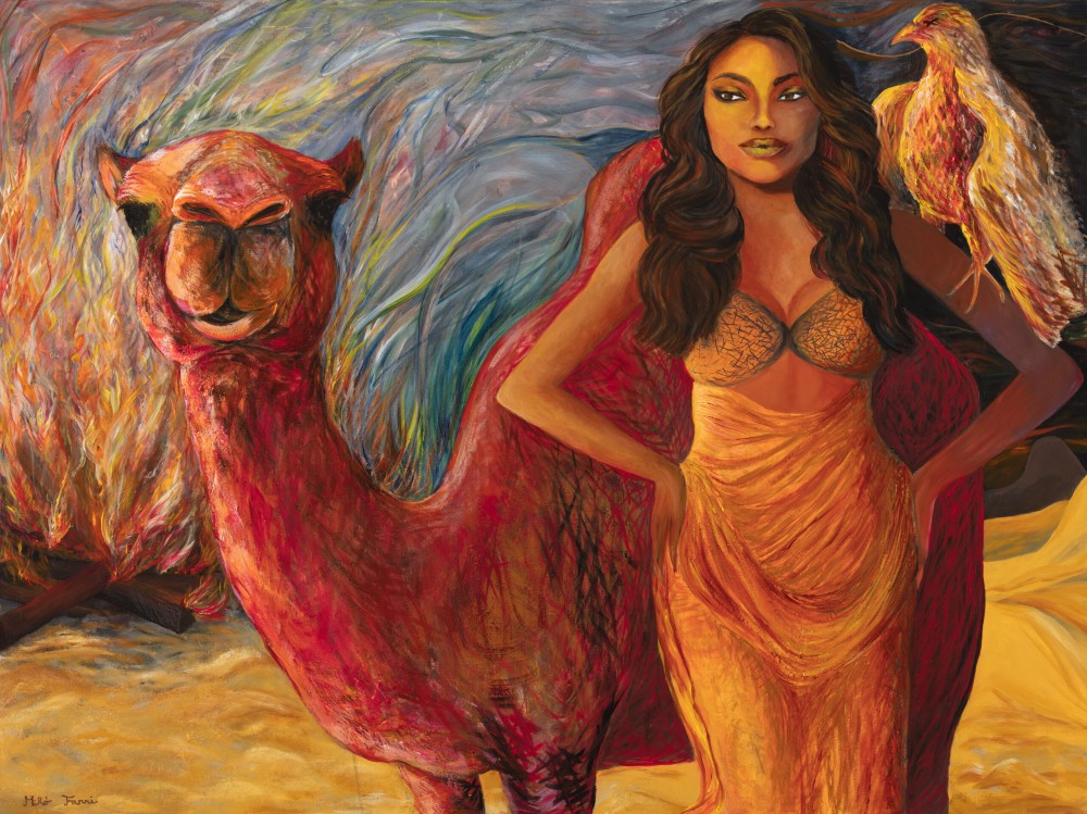 Fanni Mikó THE DESERT AT NIGHT - 2023, ACRYLIC, CANVAS - 90 X 120 Peintures