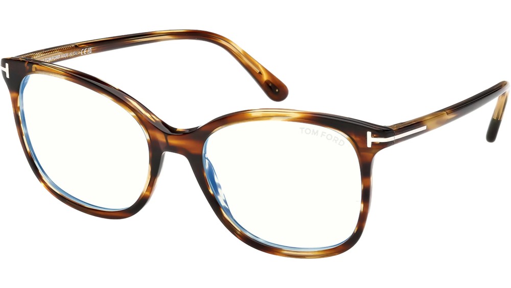 Tom Ford TF6089-B - 055 - 54 - AVEC DES VERRES À FILTRE ANTI LUMIÈRE BLEU-VIOLET Cadres optiques Havanna Pillow (Rounded)