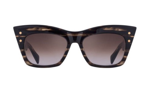 Balmain BPS-101 B-II - B - 55 Lunettes de soleil Marron, À motifs Œil de chat