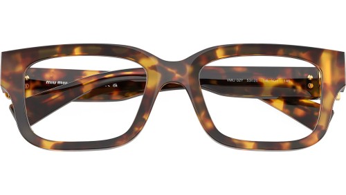 MIU MIU MU 02YV - 14L1O1 - 53 Cadres optiques Havane miel Angulaire