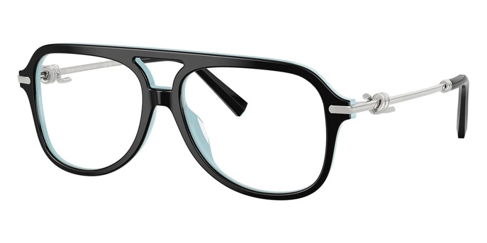 TIFFANY & CO. TF2283 - 8055 - 54 Cadres optiques Noir sur tiffany-bleu Pilote (Aviateur)