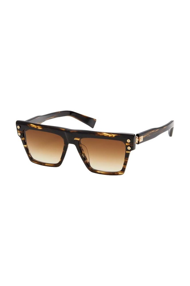 Balmain BPS-121 B-V - B - 54 Lunettes de soleil Havane Carré