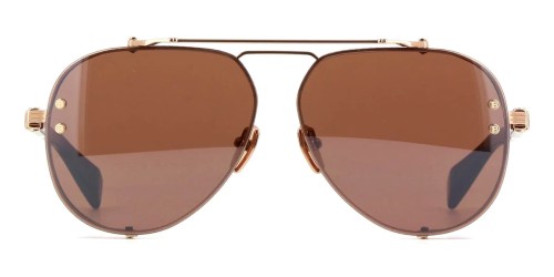 Balmain BPS-125 CAPITAINE - E - 62 Lunettes de soleil Marron, Or rose Pilote (Aviateur)