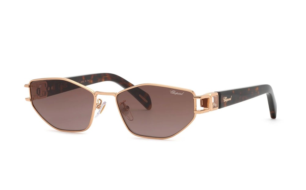 Chopard SCHM13S - 08FC - 58 Lunettes de soleil Cuivre or brillant Œil de chat
