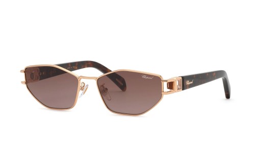 Chopard SCHM13S - 08FC - 58 Lunettes de soleil Cuivre or brillant Œil de chat