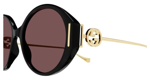 Gucci GG1202S - 001 - 57 Lunettes de soleil Noir Rond