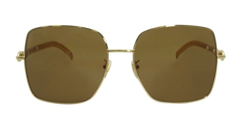 Gucci GG0724S WITHOUT CHAIN - 002 - 61 Lunettes de soleil Or Angulaire