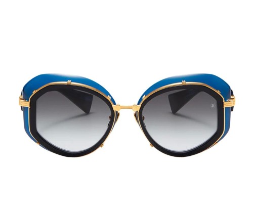 Balmain BPS-129 BRIGITTE - B - 53 Lunettes de soleil Or, Bleu Œil de chat