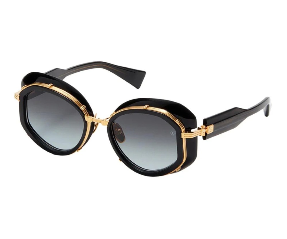 Balmain BPS-129 BRIGITTE - A - 53 Lunettes de soleil Noir, Or Œil de chat