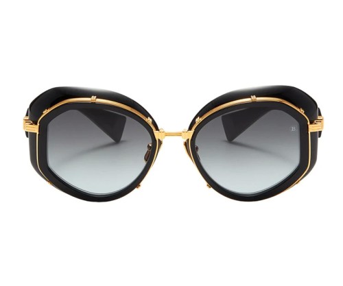 Balmain BPS-129 BRIGITTE - A - 53 Lunettes de soleil Noir, Or Œil de chat