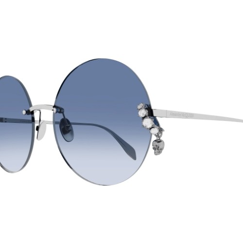 Alexander McQueen AM0418S - 003 - 62 Lunettes de soleil Silver Round