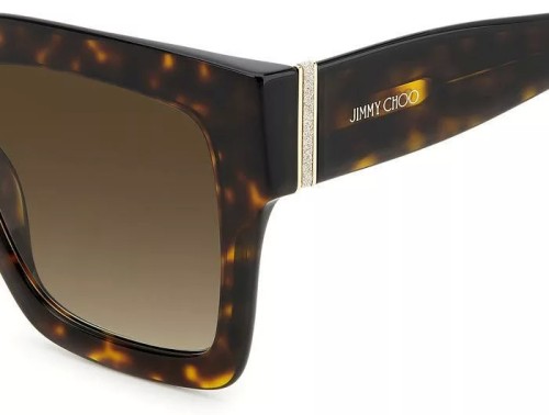 Jimmy Choo EDNA/S - 086HA - 52 Lunettes de soleil Havane Carré