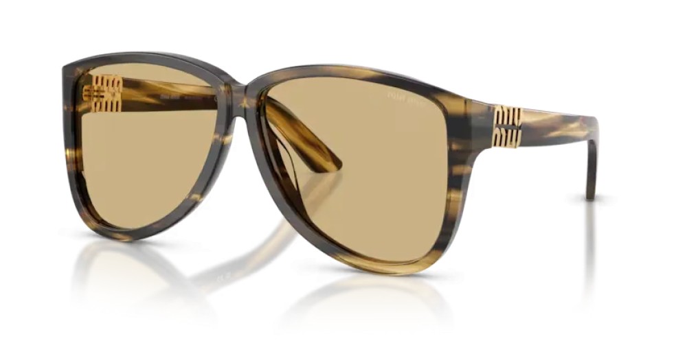 MIU MIU MU A08S - 25E1OR - 61 Lunettes de soleil Rayé loden Pilote (Aviateur)