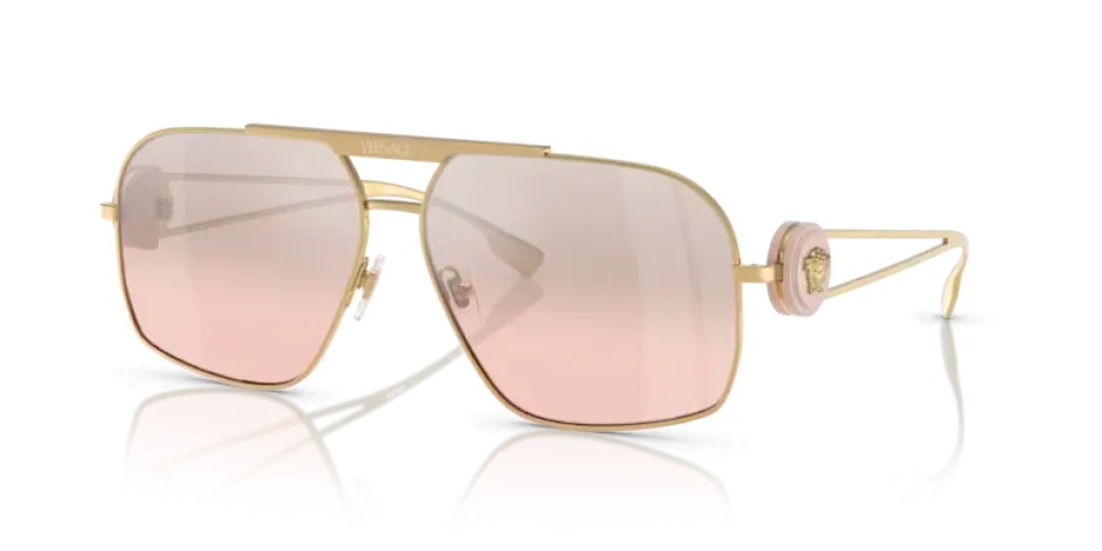 VERSACE VE2269 - 10027E - 62 Lunettes de soleil Or Irrégulier