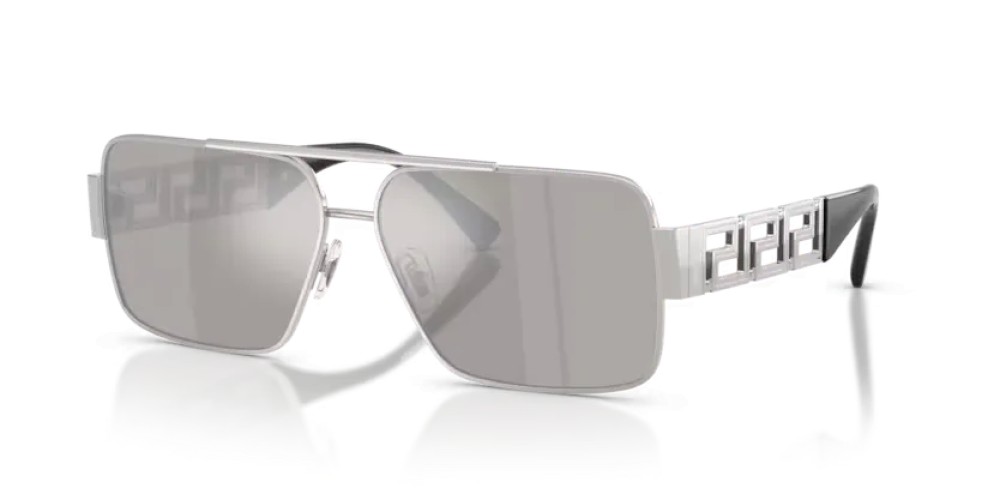 VERSACE VE2290 - 10016G - 61 Lunettes de soleil Argent Rectangle