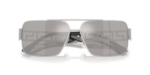 VERSACE VE2290 - 10016G - 61 Lunettes de soleil Argent Rectangle