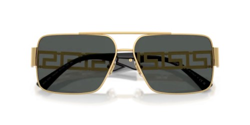 VERSACE VE2290 - 100287 - 61 Lunettes de soleil Or Rectangle
