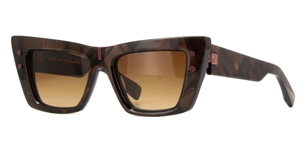 Balmain BPS-156 B-EYE - D - 54 Lunettes de soleil Marron, À motifs Œil de chat