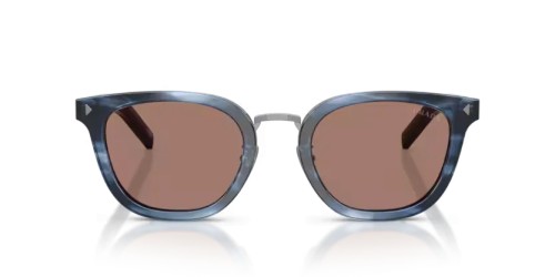 PRADA PR C01SD - 26F05D - 52 Lunettes de soleil Havane bleu Œil de chat
