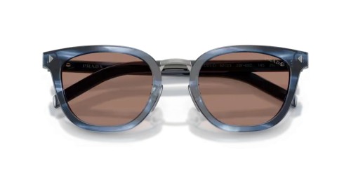 PRADA PR C01SD - 26F05D - 52 Lunettes de soleil Havane bleu Œil de chat