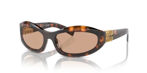 MIU MIU MU 14ZS - 14L90H - 59 Lunettes de soleil Havane miel Irrégulier